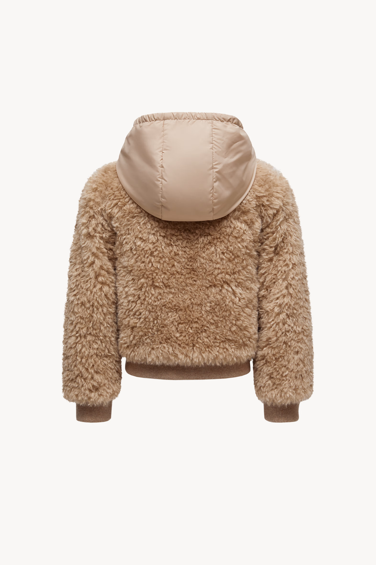Teddy Zip-Up Hoodie Girl Beige Moncler 4